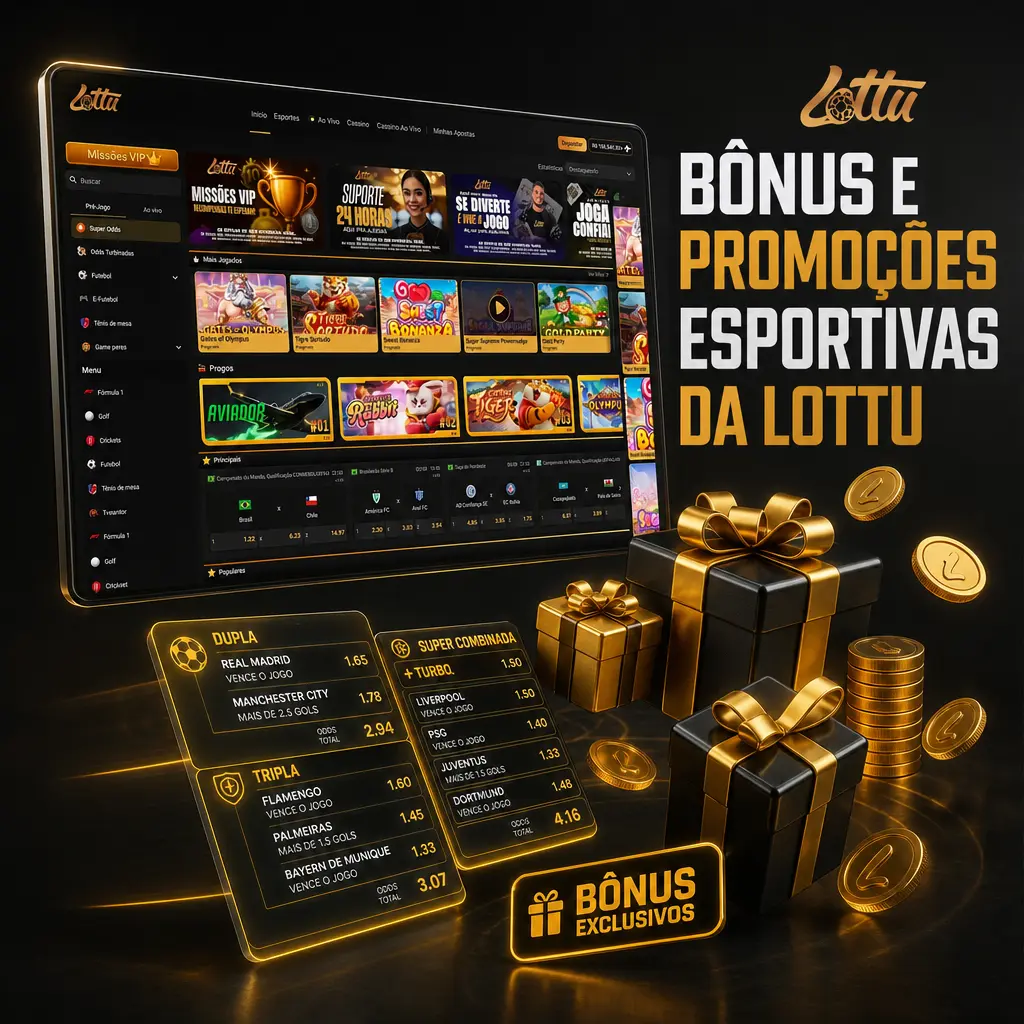 Bônus e promoções esportivas da Lottu: recarga semanal, cashback, aposta grátis, fidelidade e odds turbinadas de fim de semana.