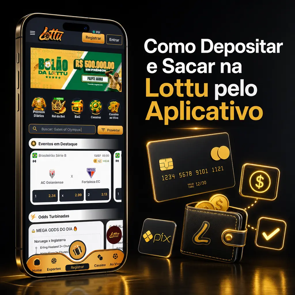 Passo a passo para depositar e sacar via PIX no aplicativo da Lottu, com segurança e praticidade em 2026.
