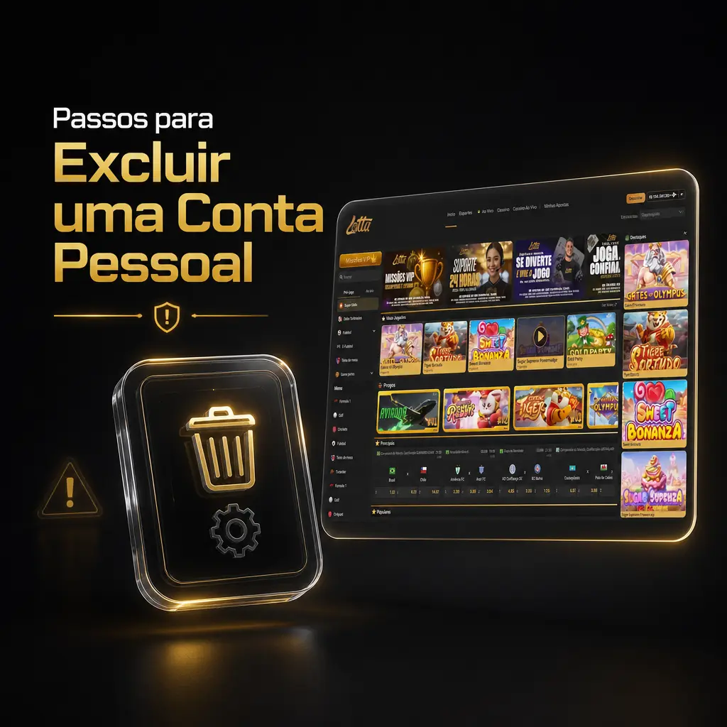 Passo a passo para excluir conta pessoal na Lottu pelo painel de configurações e privacidade.