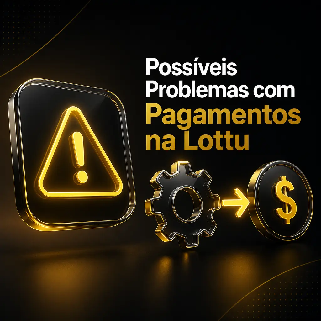 Ilustração sobre problemas comuns de pagamento na Lottu, como PIX não creditado, saque pendente e divergência de CPF.