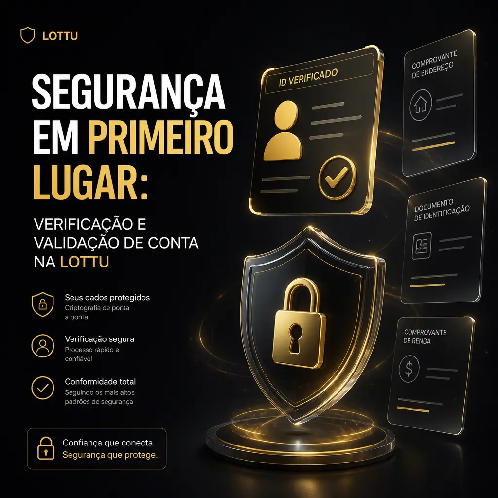 Verificação KYC na Lottu: documentos de identidade, comprovante de residência e selfie para validar conta e liberar saques com segurança.