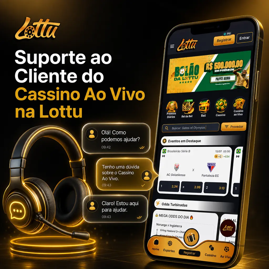 Suporte ao cliente do cassino ao vivo na Lottu, disponível 24 horas por dia via chat, e-mail e central de ajuda