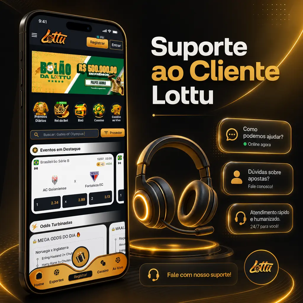 Suporte ao Cliente Lottu: atendimento via chat ao vivo, e-mail, WhatsApp e Central de Ajuda para dúvidas sobre saques.